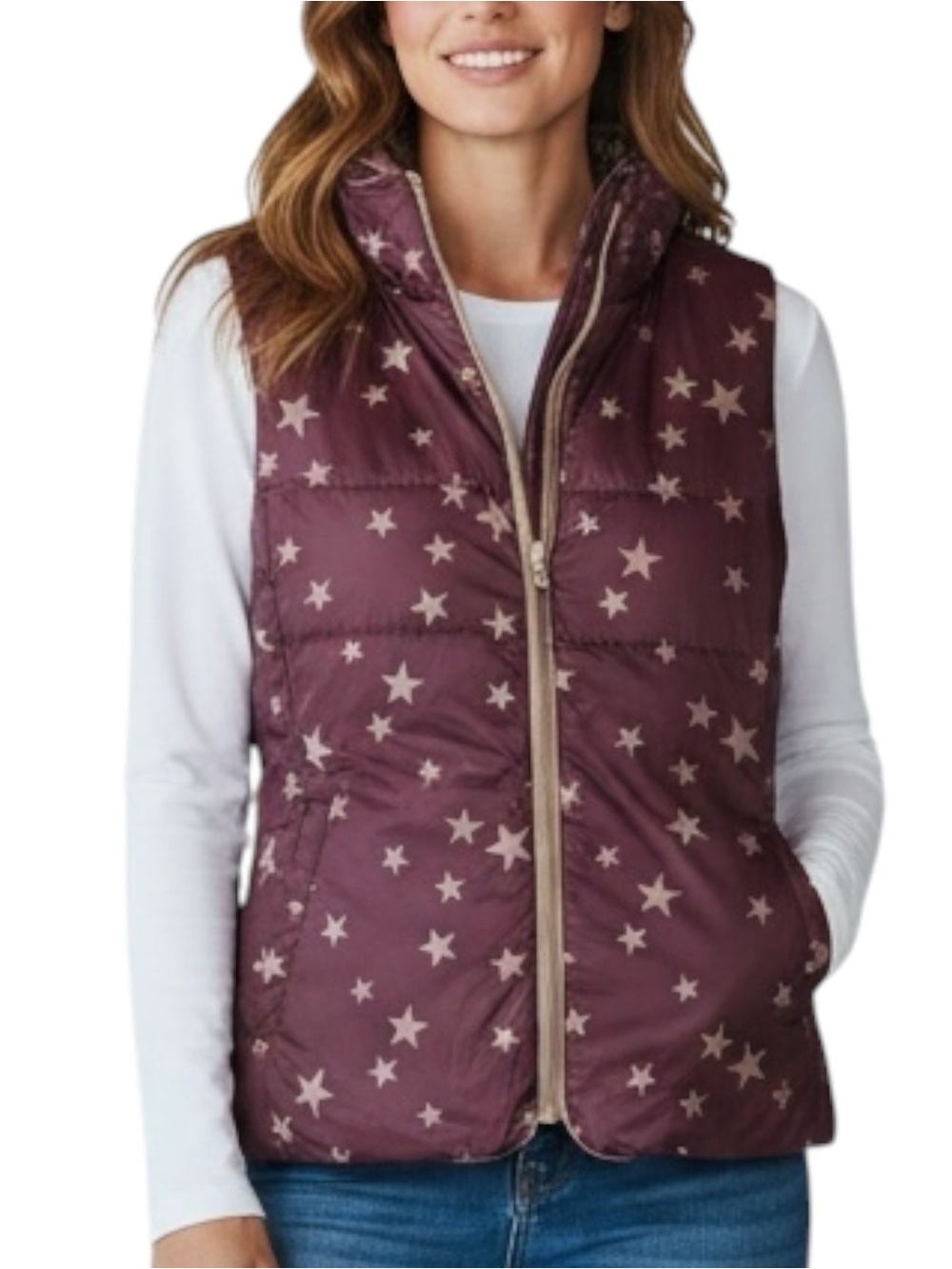 KENSIE Jeans Reversible Puffer Vest Size Medium -- PERFECT FOR FALL!!! - Picture 6 of 10